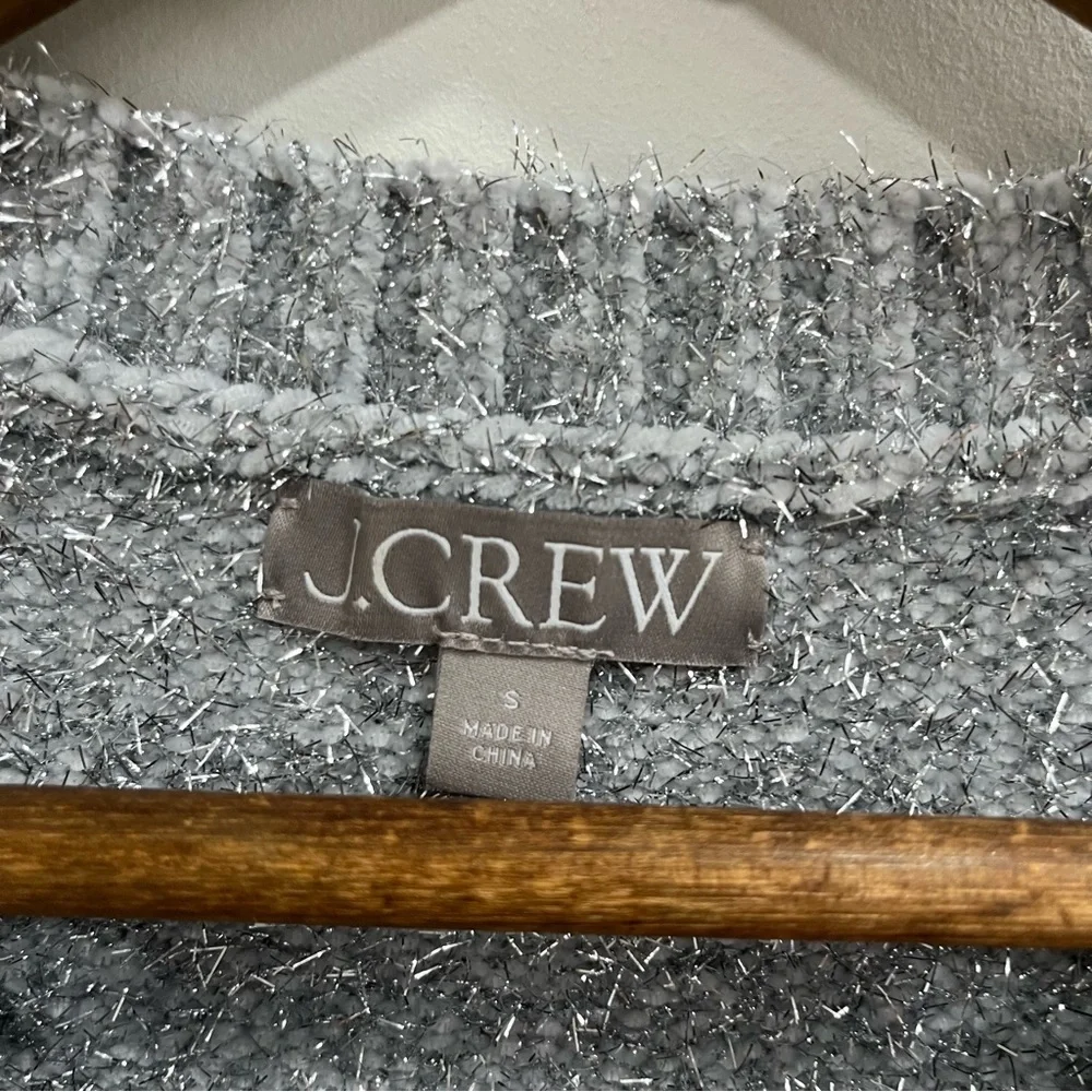 J.Crew Relaxed Crewneck Sweater in Metallic Brushed Yarn Silver New YearvSmall